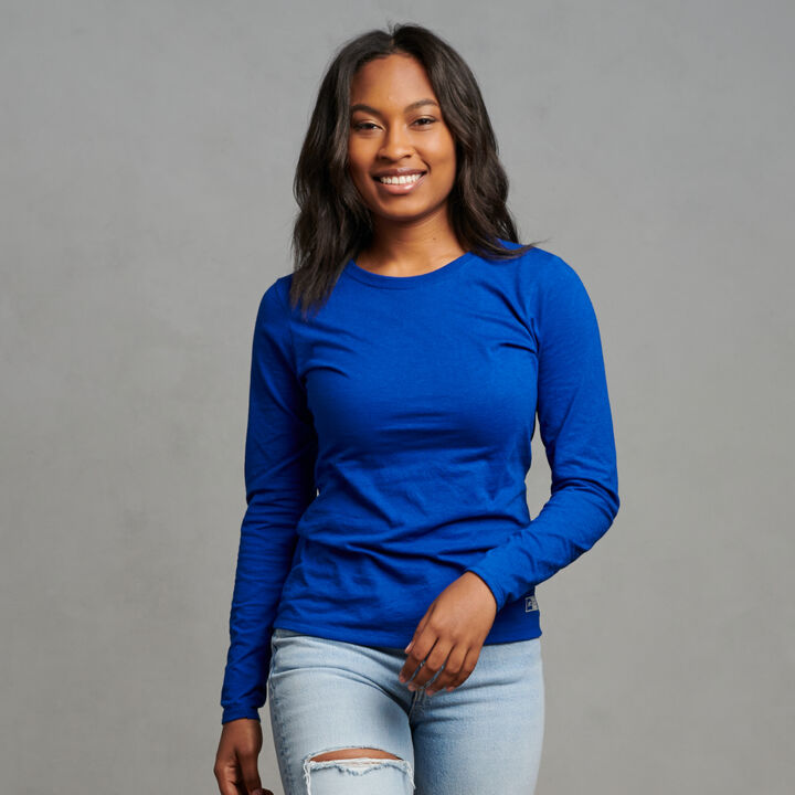 Women's Cotton Performance Long Sleeve T-Shirt Royal