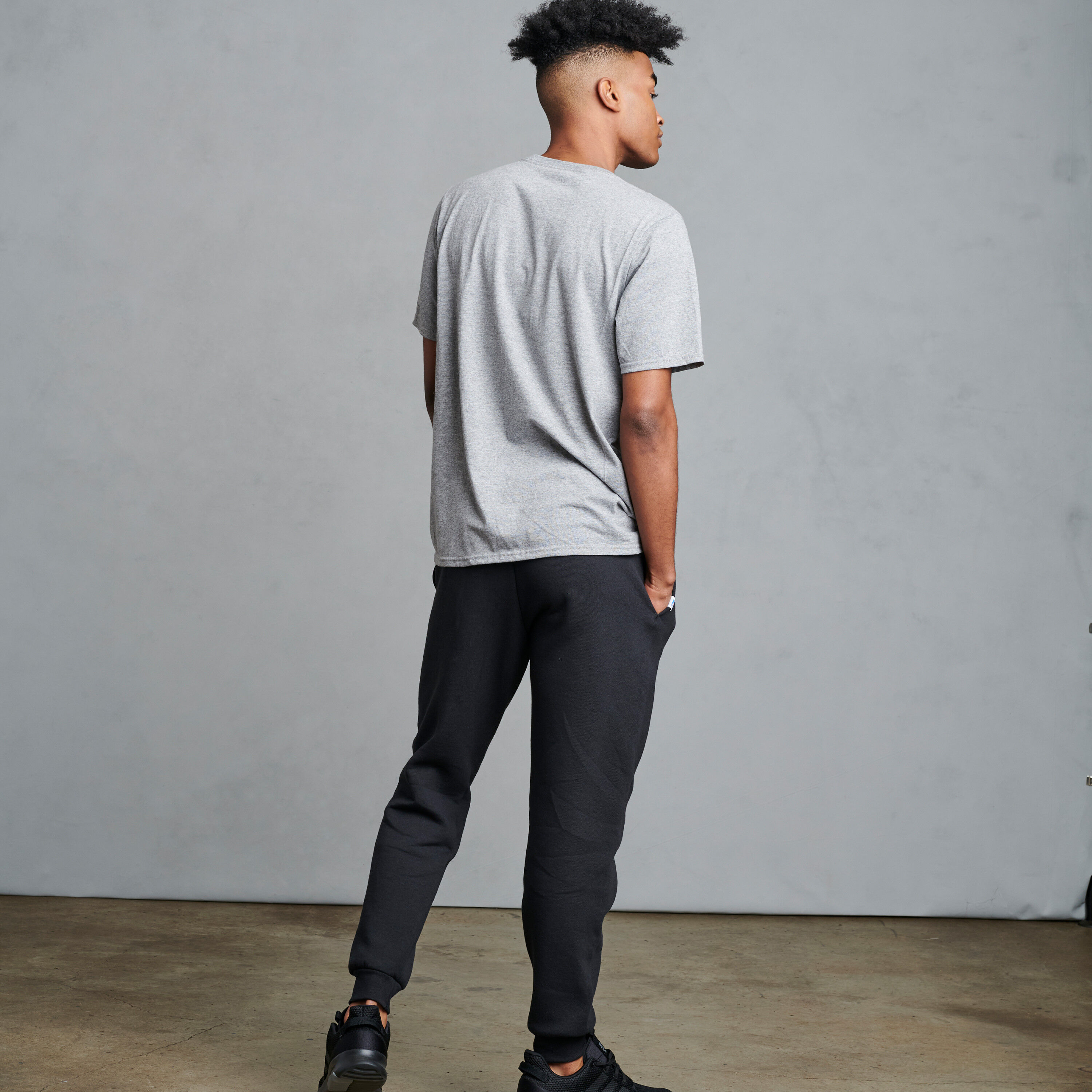 black thick joggers