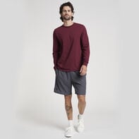 Men's Cotton Performance Long Sleeve T-Shirt Maroon