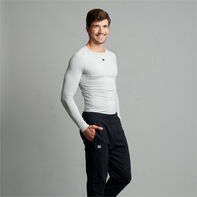 Men's CoolCore® Long Sleeve Compression T-Shirt GRIDIRON SILVER