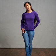 Women's Cotton Performance Long Sleeve T-Shirt Purple