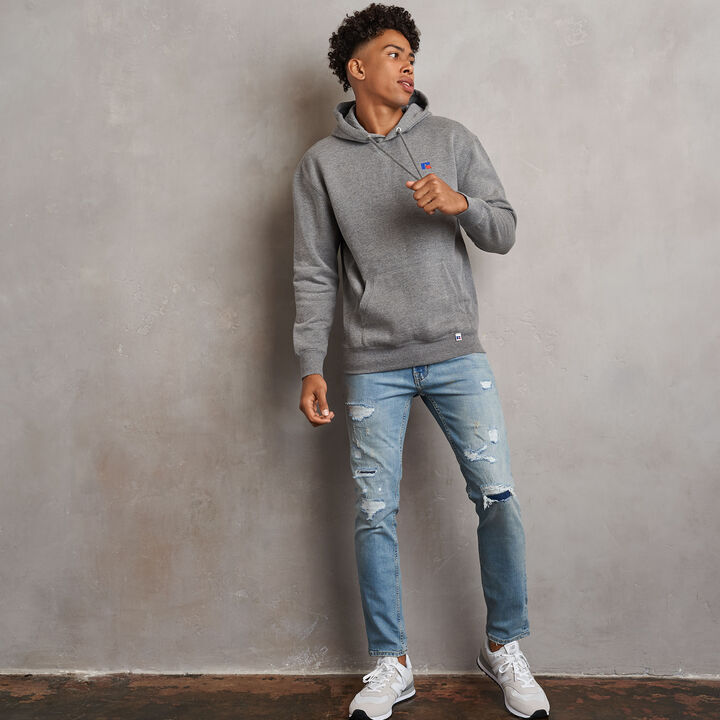 Men's Heritage Fleece Hoodie Grey Marl