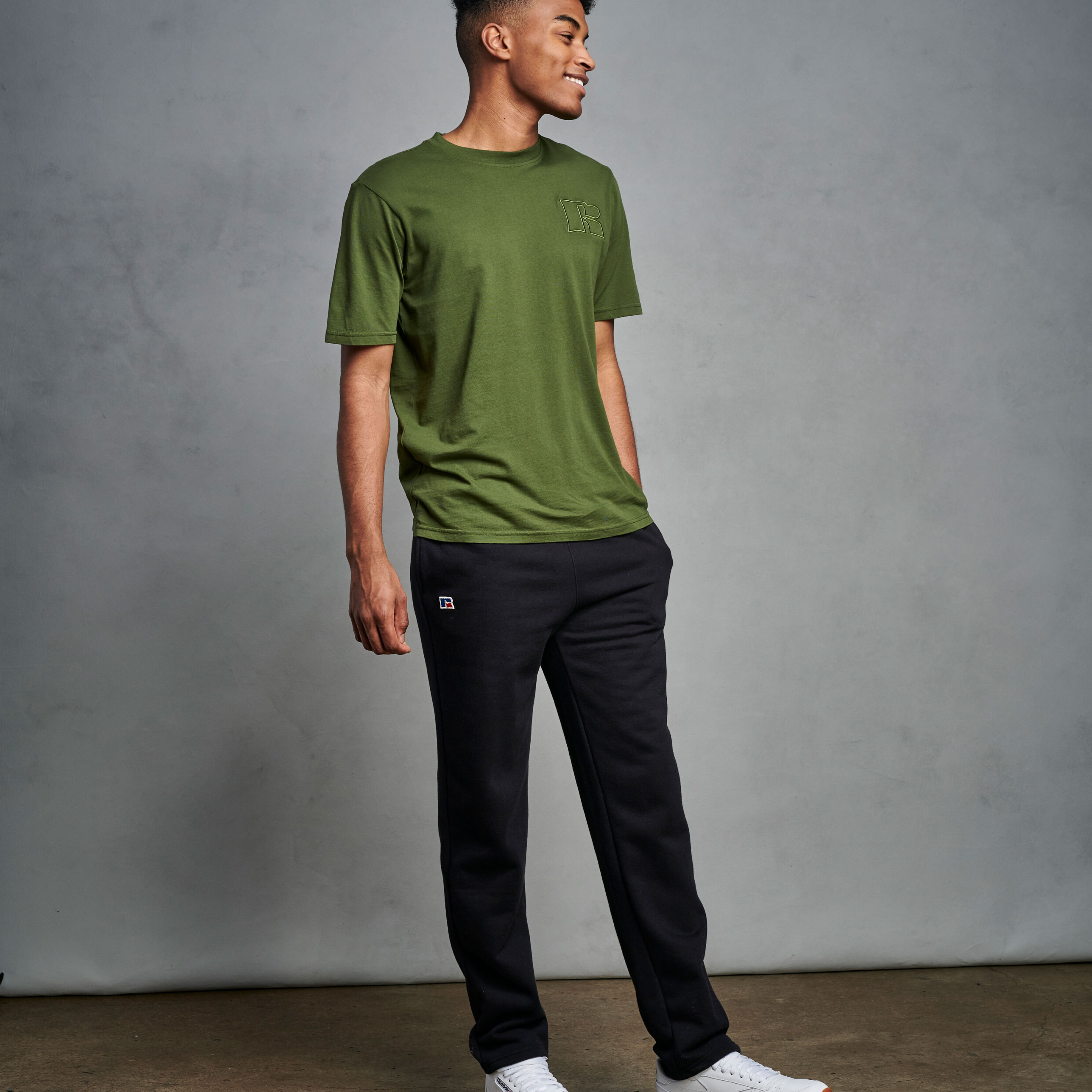 men's open bottom cotton sweatpants