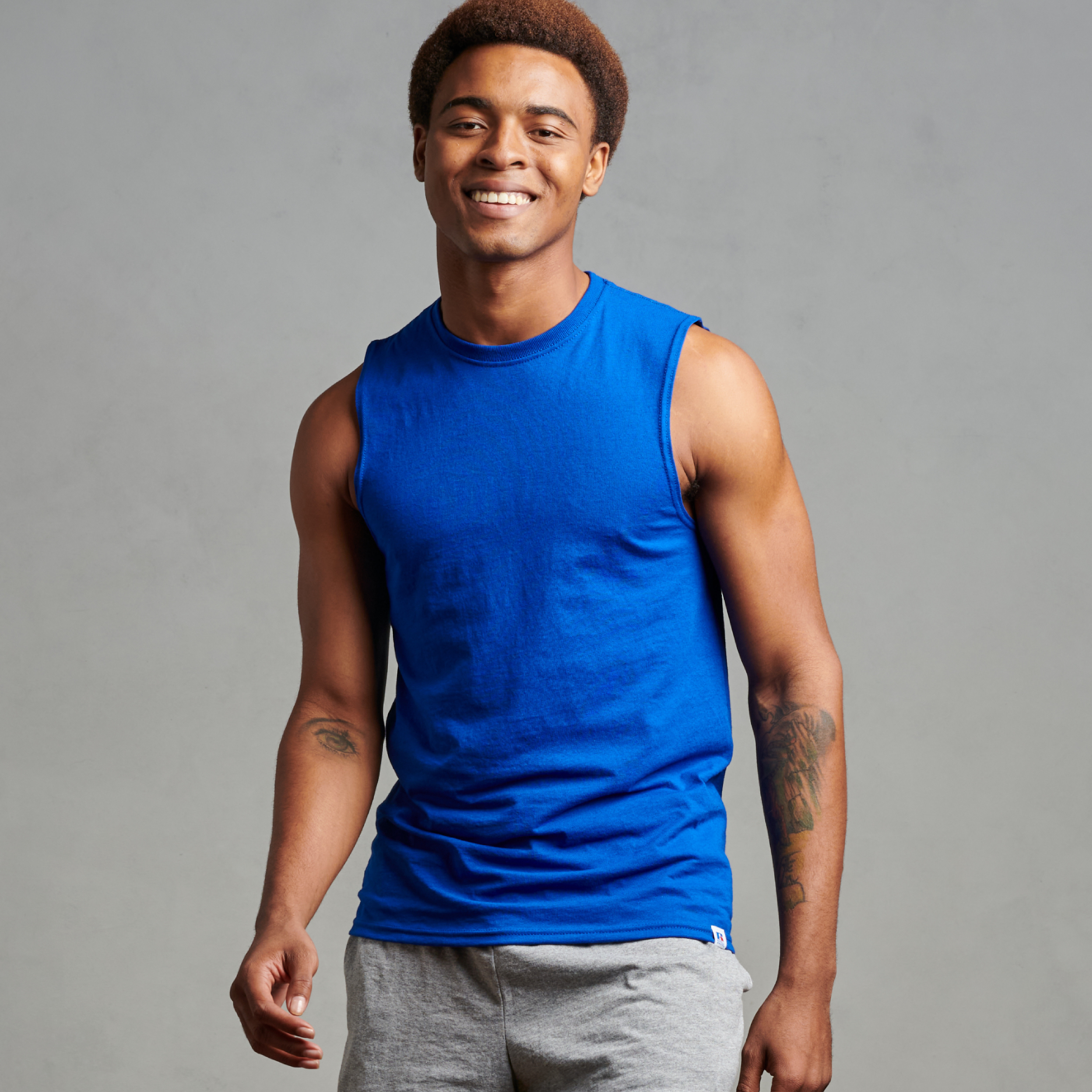 russell men's sleeveless shirts