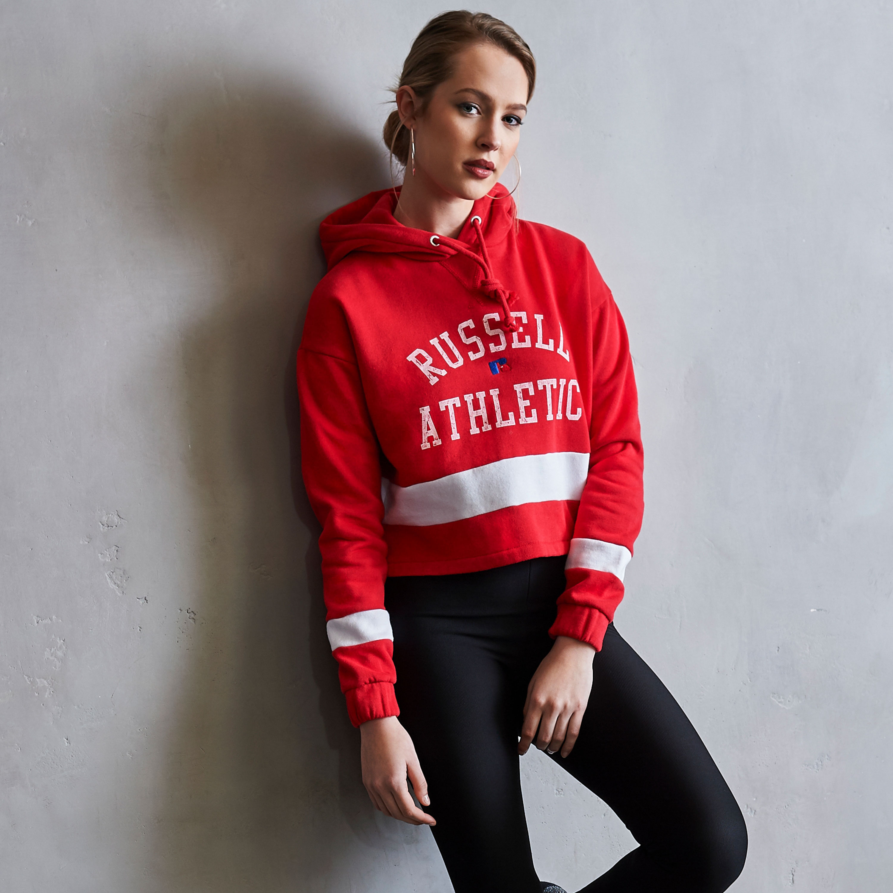 cropped fleece hoodie