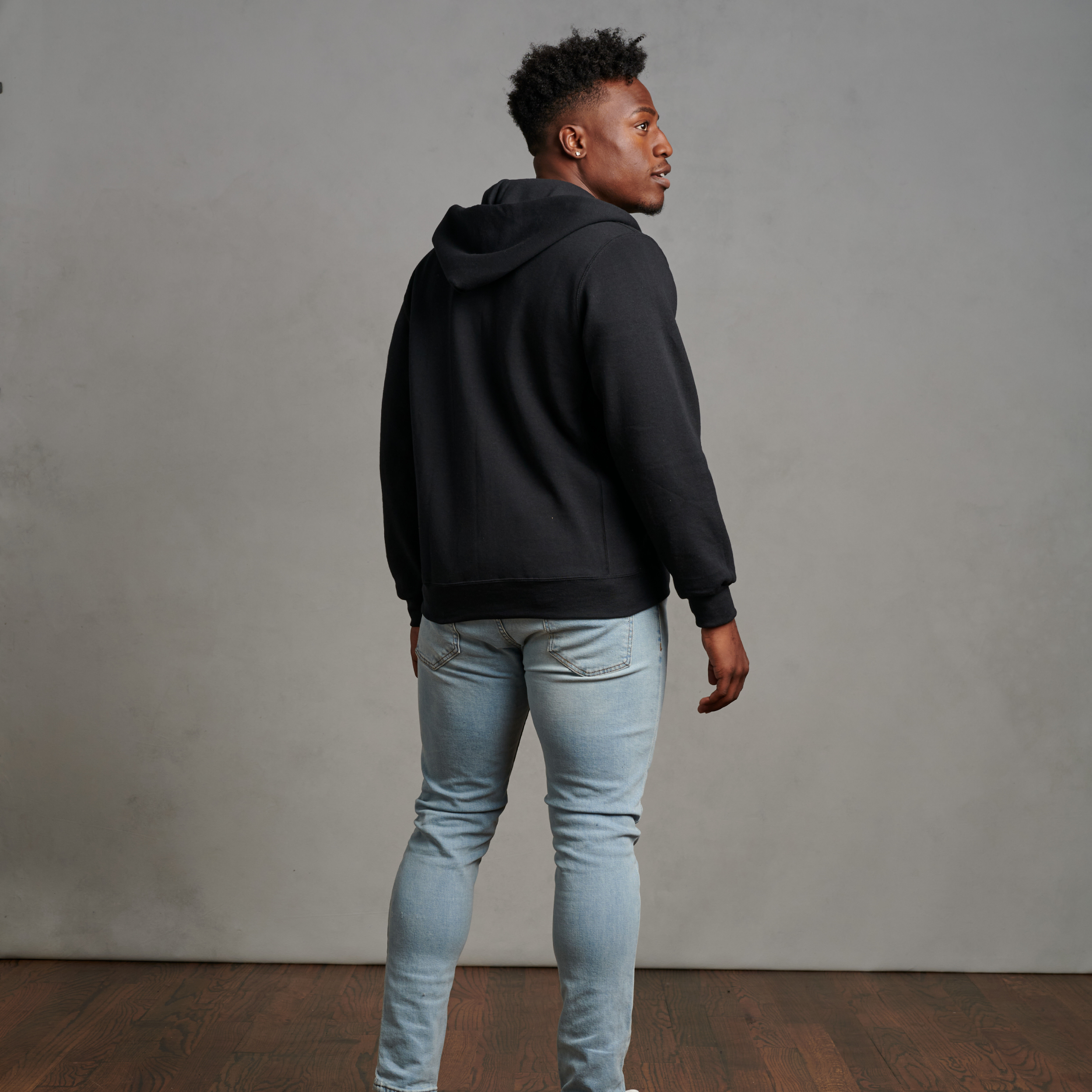 mens fleece full zip hoodie