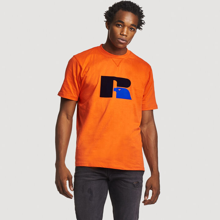 Men's Heritage Heavyweight Flock T-Shirt ORANGE