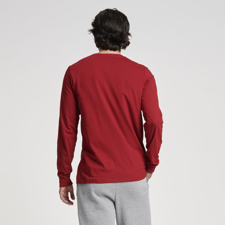 Men's Cotton Performance Long Sleeve T-Shirt Cardinal