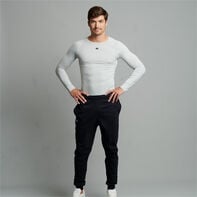 Men's CoolCore® Long Sleeve Compression T-Shirt GRIDIRON SILVER
