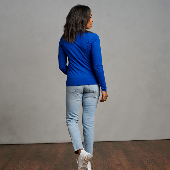 Women's Cotton Performance Long Sleeve T-Shirt Royal