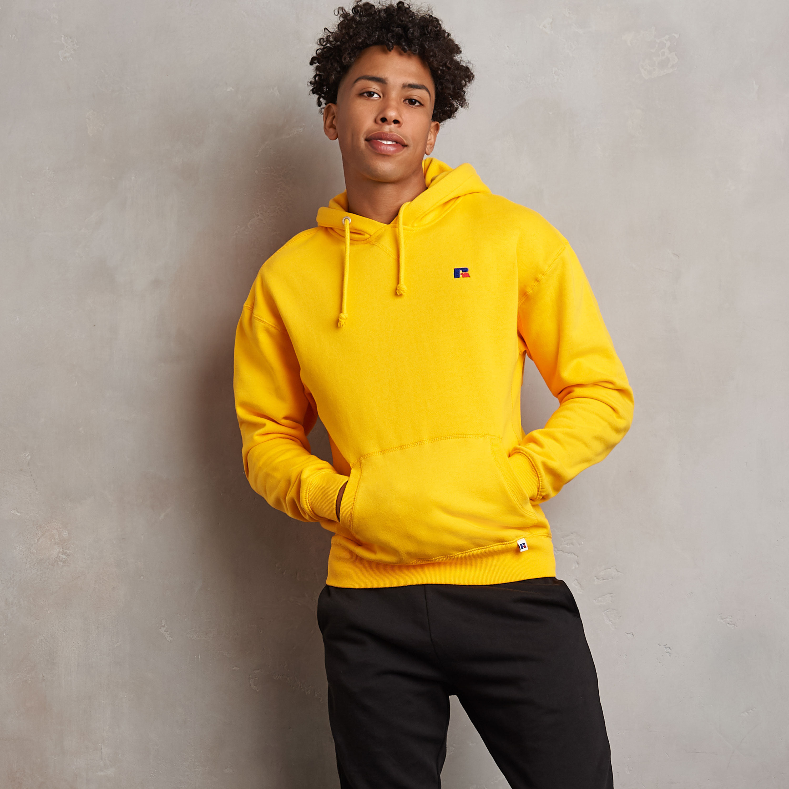 russell athletic yellow sweatshirt