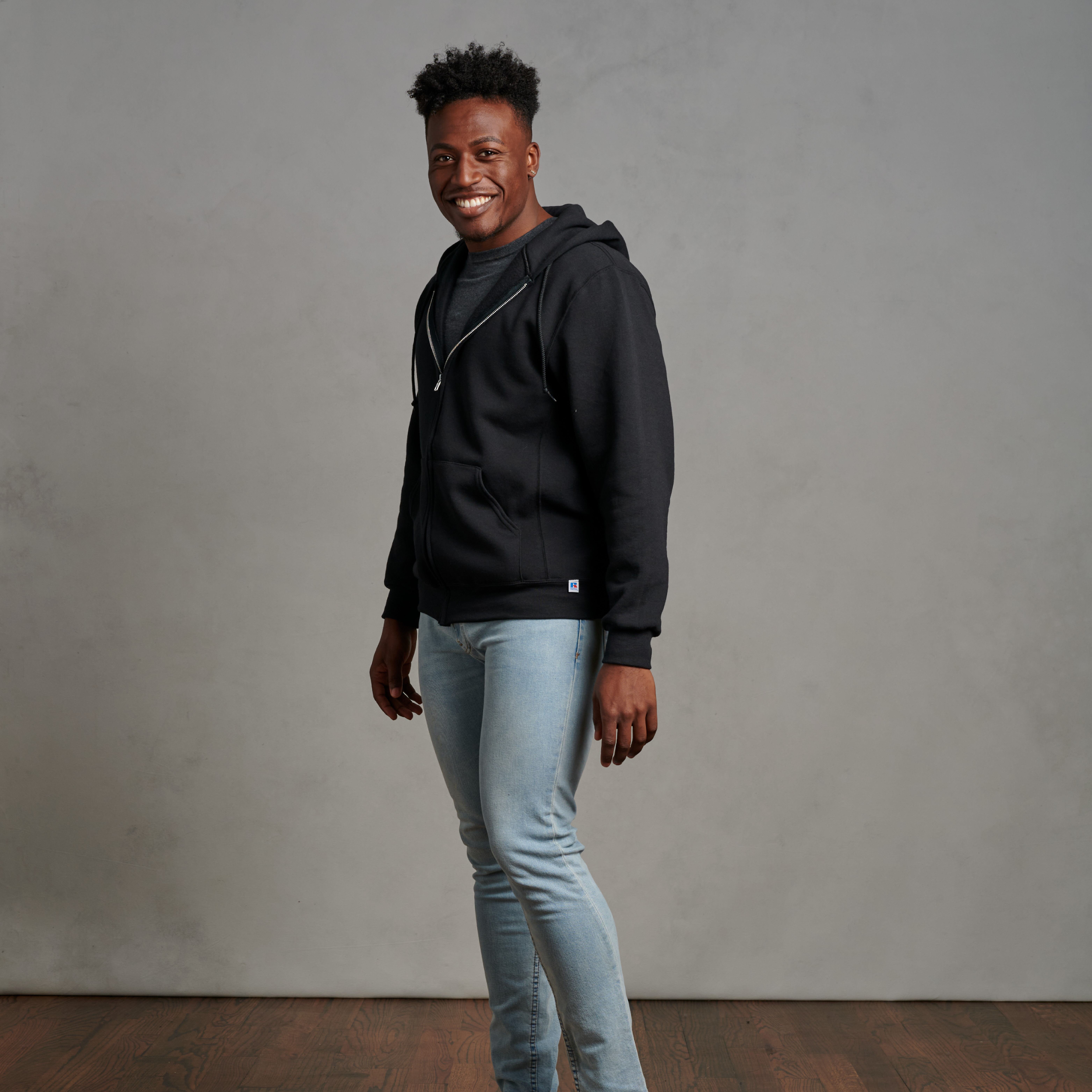 mens fleece full zip hoodie