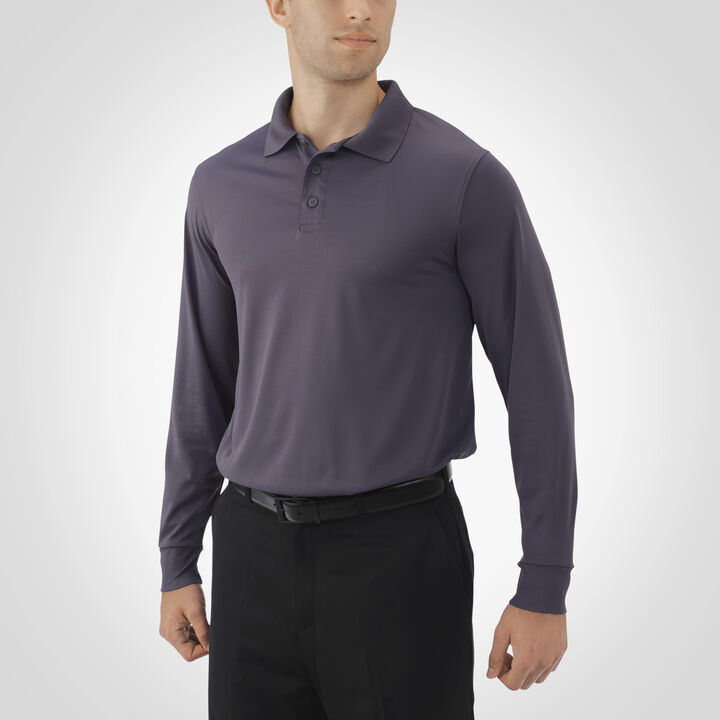 Men's Dri-Power® Performance Long Sleeve Golf Polo STEALTH