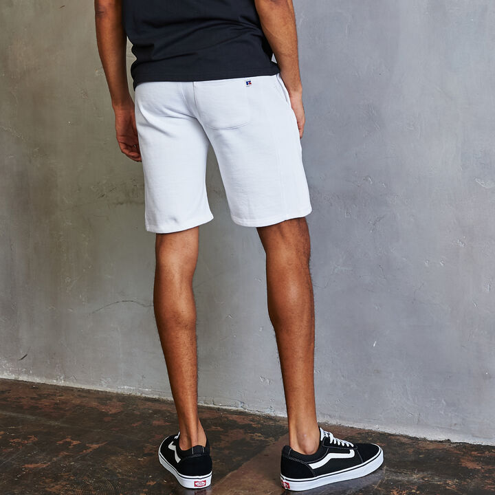 Men's Athletic Fleece shorts | White & Grey Sweat Shorts | Russell Athletic