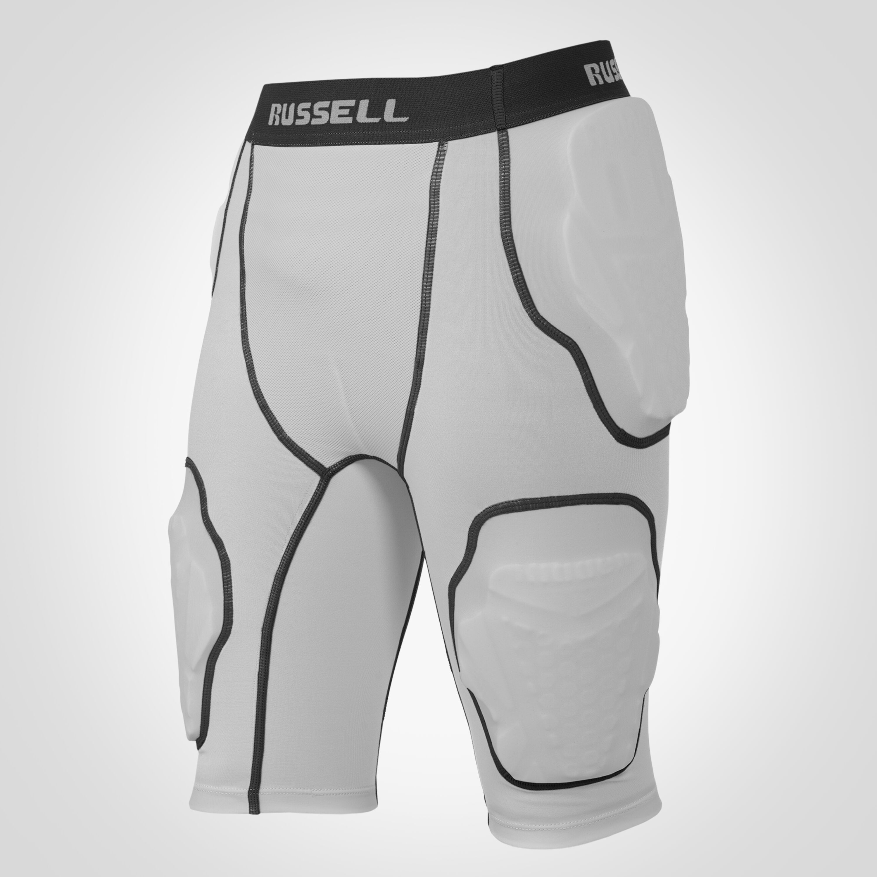 Russell 5-Pad Integrated Adult Football Girdle Silver/Black 3XL 