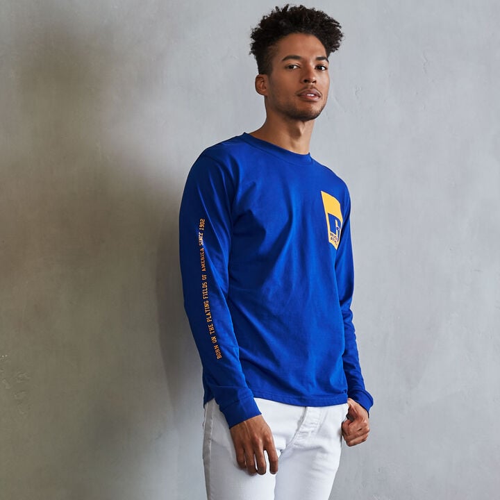 Men's Heritage Playing Fields Graphic Long Sleeve T-Shirt MAZARINE BLUE