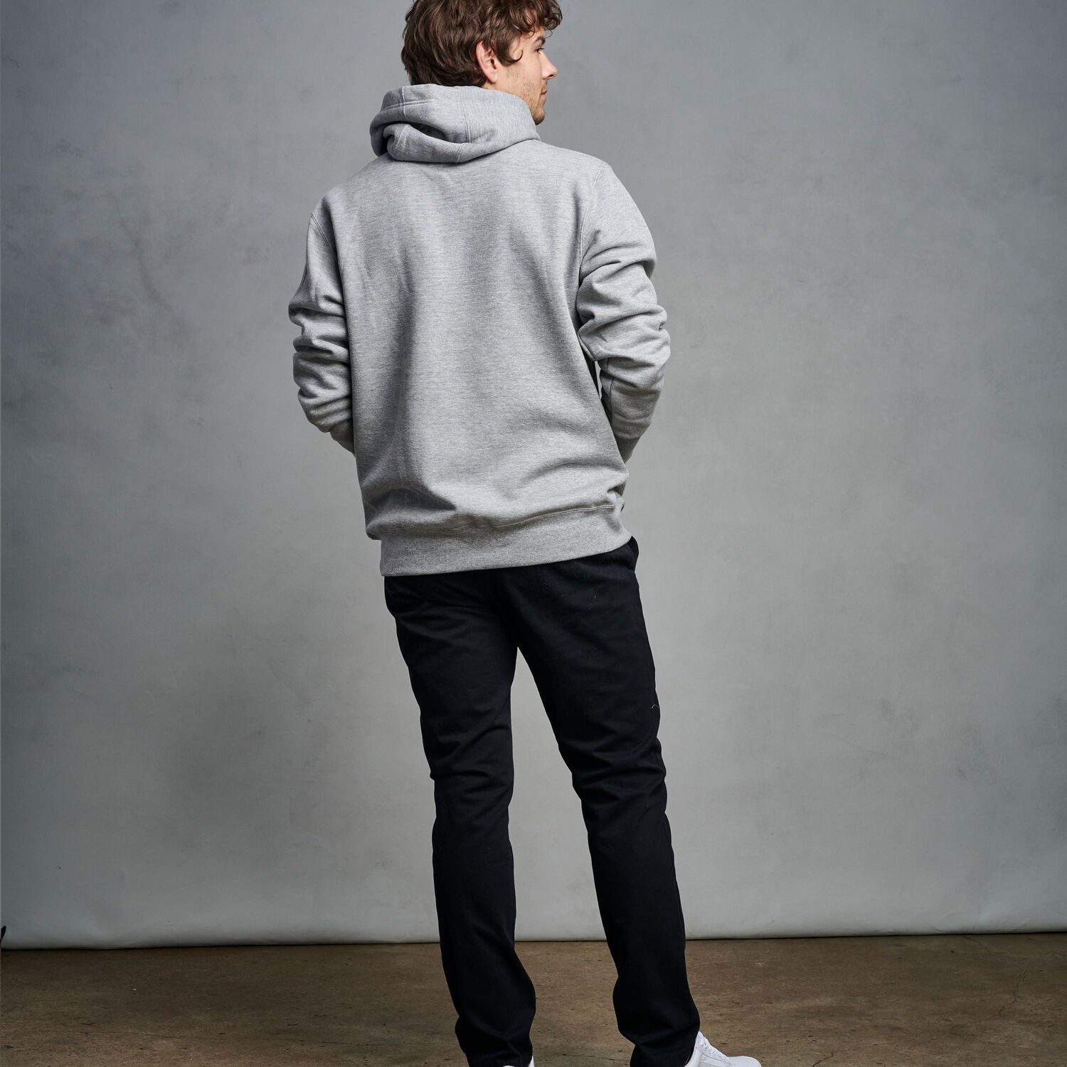 Buy Charcoal Grey Regular Fit Jersey Cotton Rich Overhead Hoodie