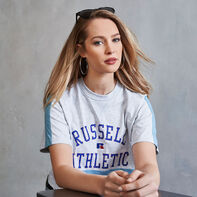 Women's Heritage Cropped Athletic Graphic T-Shirt BLEACHED MARL