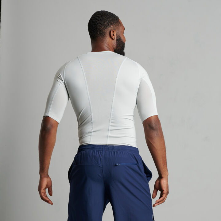 Men's CoolCore® Half Sleeve Compression T-Shirt GRIDIRON SILVER