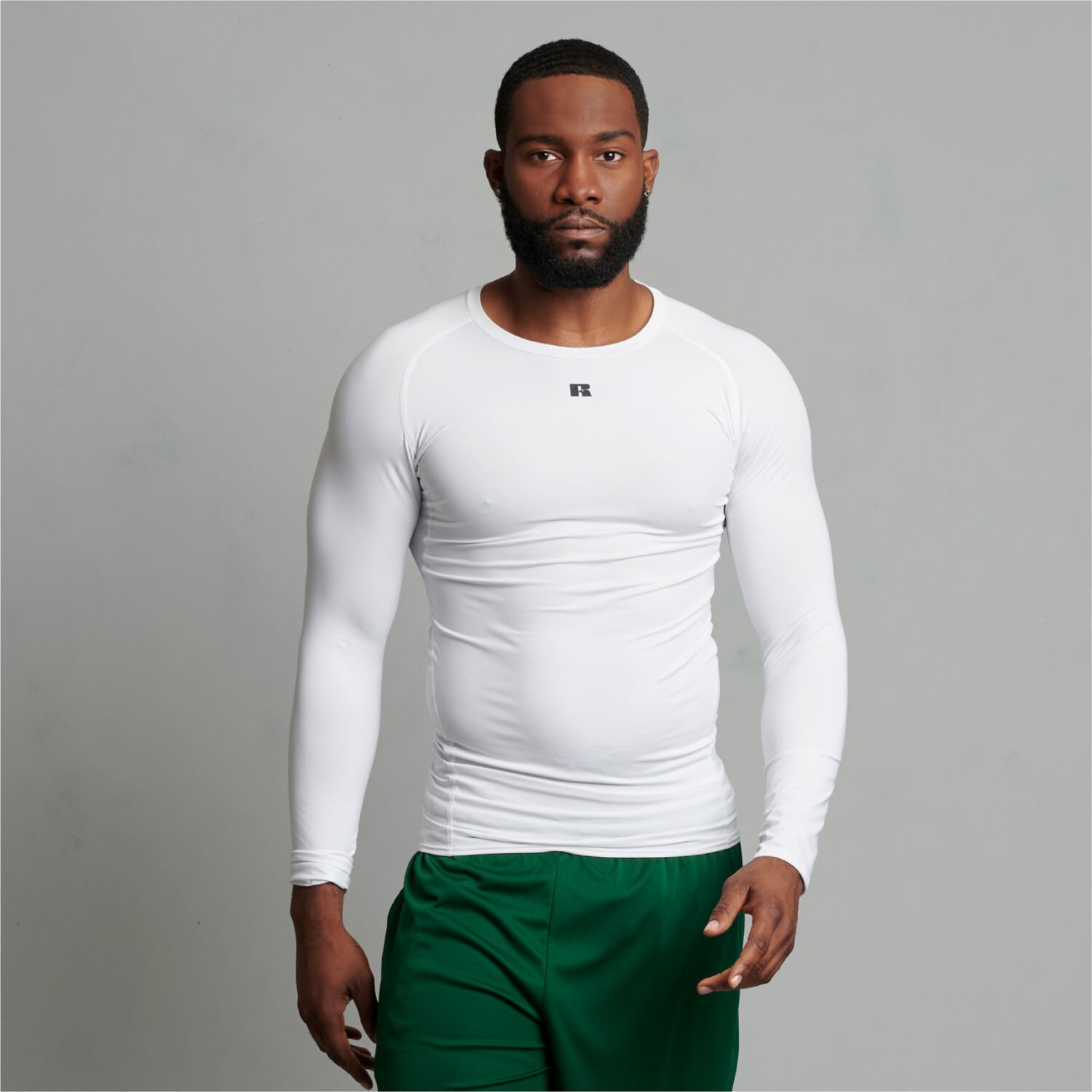 Russell R20CPM Coolcore Long Sleeve Compression Tee - White, S
