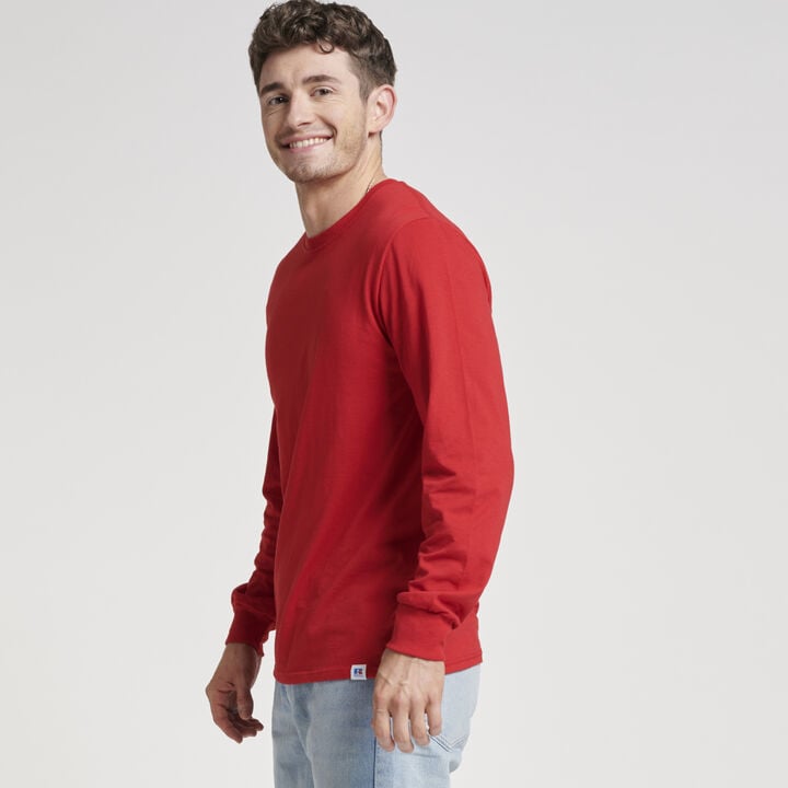 Men's Cotton Performance Long Sleeve T-Shirt True Red