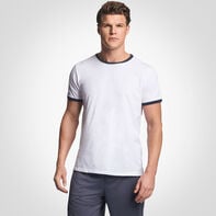 Men's Cotton Performance Ringer T-Shirt WHITE/BLACK HEATHER