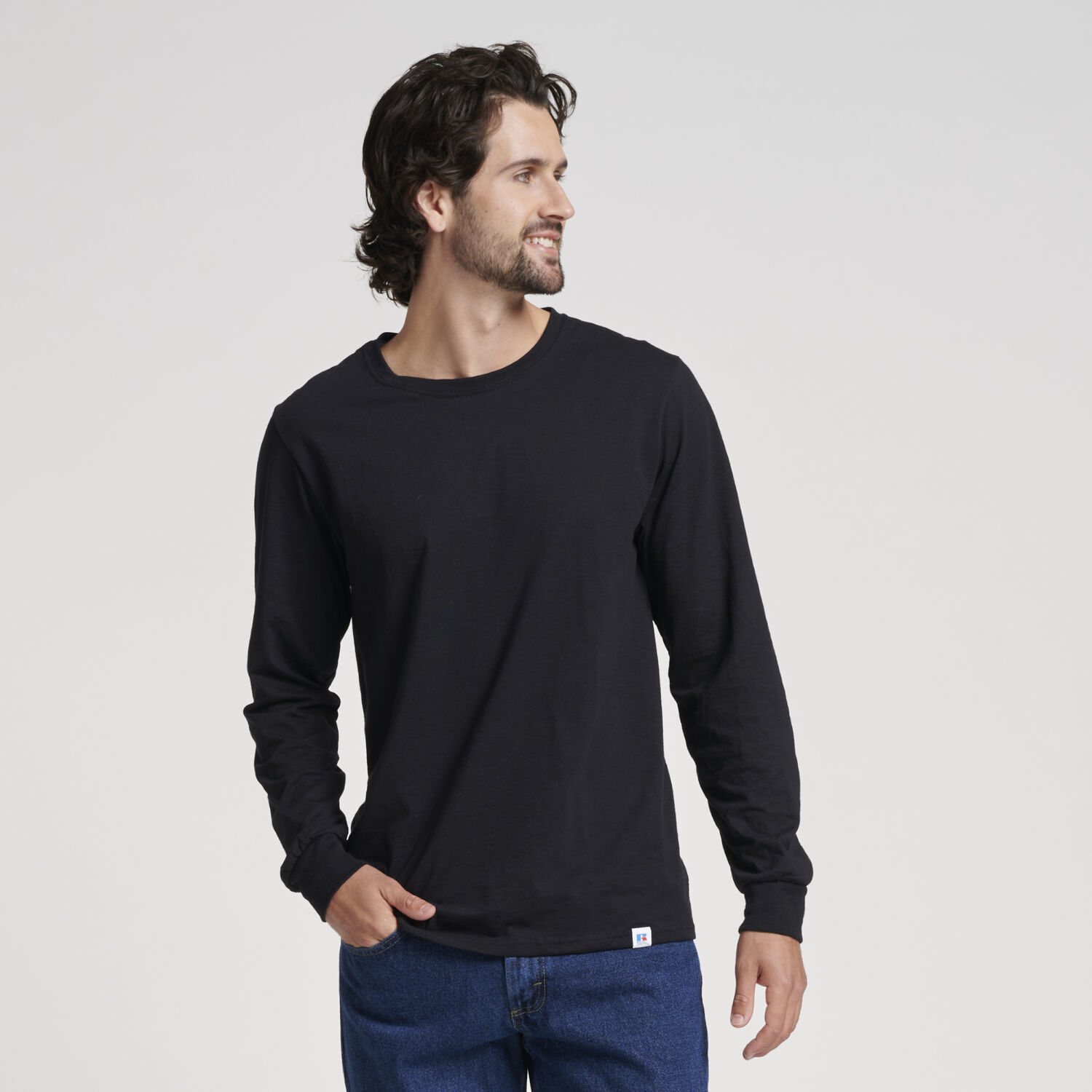Men's Cotton Performance Long Sleeve T-Shirt Black