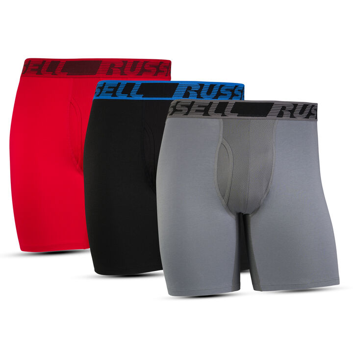 Men's Cotton Performance Boxer Briefs (3 Pack) | Russell Athletic
