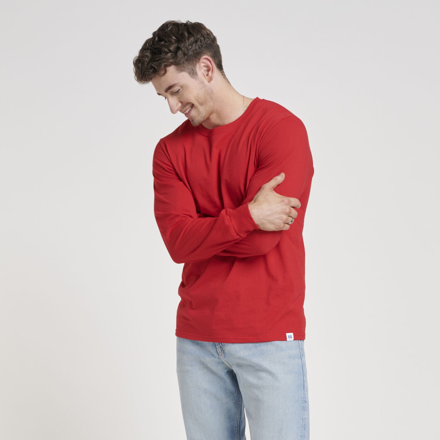 Men's Cotton Performance Long Sleeve T-Shirt True Red