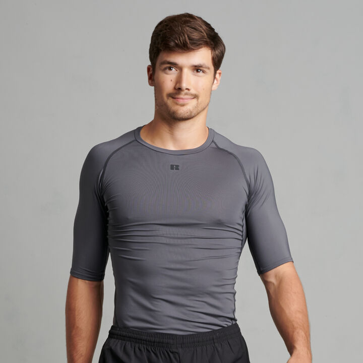 Men's CoolCore® Half Sleeve Compression T-Shirt STEALTH