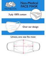 Kid's Reusable Cotton Face Mask Non-Medical, 5 Pack White