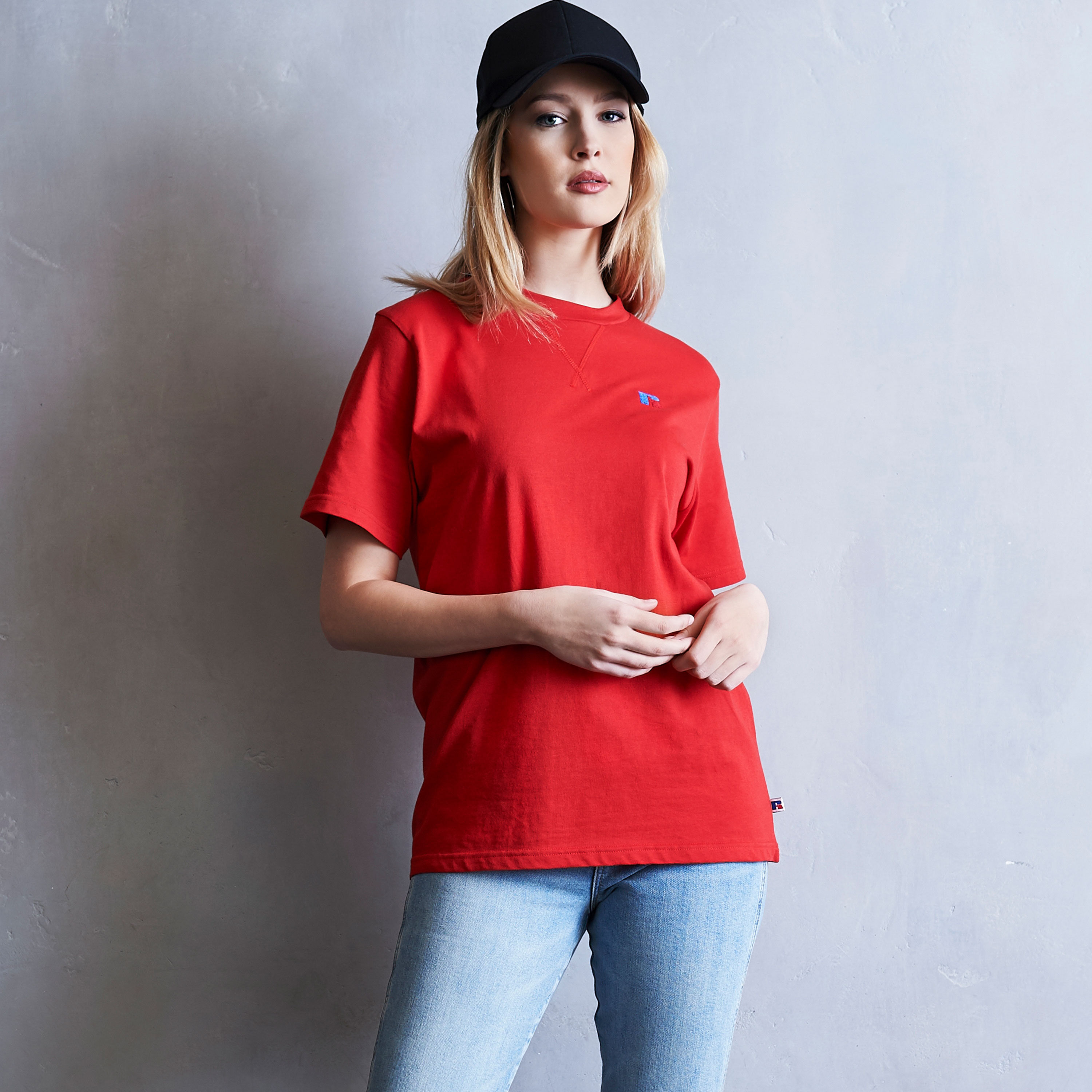 red athletic shirt women's