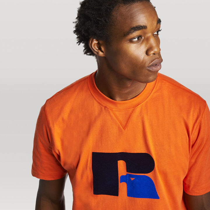 Men's Heritage Heavyweight Flock T-Shirt ORANGE