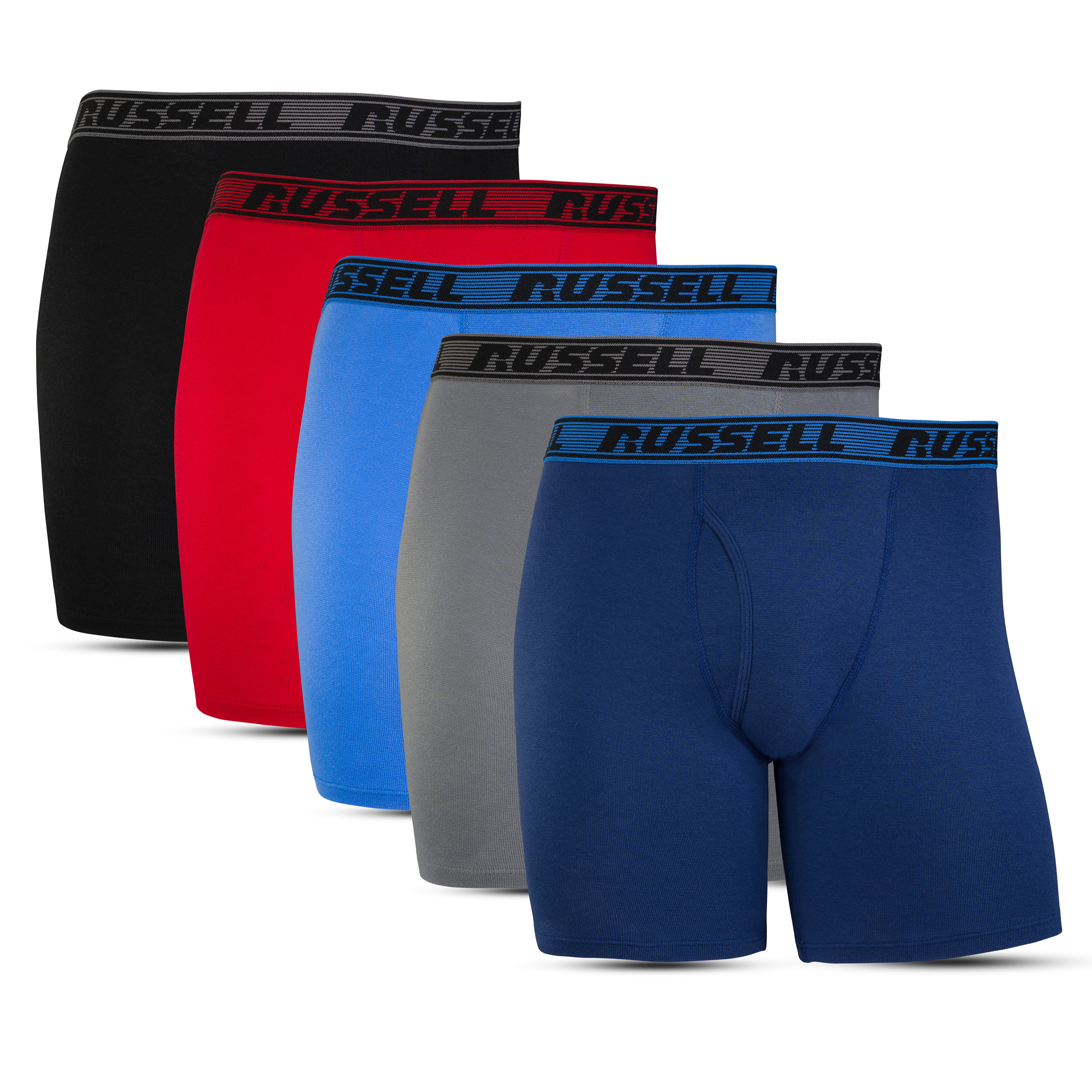 Russell Renault Boxer Brief 4 Pack in Black for Men