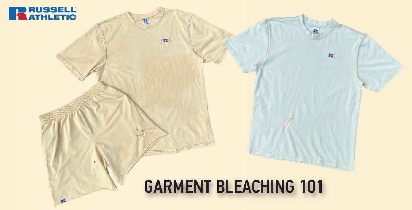 Garment dyed Russell Athletic tshirts.